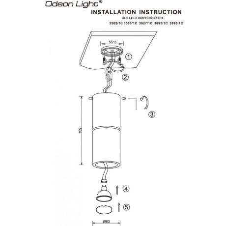 Накладной потолочный светильник Odeon Light 3895/1C DUETTA под лампу 1xGU10 50W