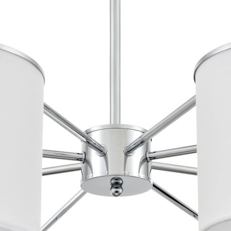 6591/8 CLASSI LN24 хром/белый, металл/текстиль Люстра подвесная E14 8*40W 220V SUNTORI