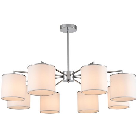 6591/8 CLASSI LN24 хром/белый, металл/текстиль Люстра подвесная E14 8*40W 220V SUNTORI