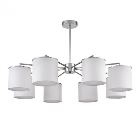 6591/8 CLASSI LN24 хром/белый, металл/текстиль Люстра подвесная E14 8*40W 220V SUNTORI