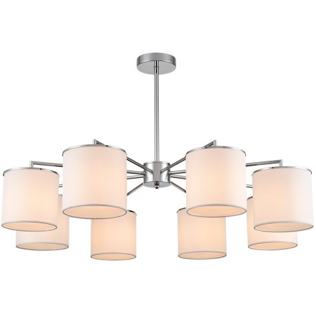 6591/8 CLASSI LN24 хром/белый, металл/текстиль Люстра подвесная E14 8*40W 220V SUNTORI