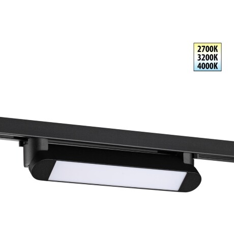 Novotech ITER 359795 Черный линейный поворотный однофазный трехжильный трековый светильник 26см, с CCT переключением цветовой температуры LED 12Вт 921Лм 110° CRI90 2700-3200-4000К IP20 220V