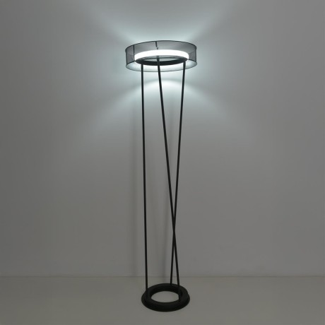 8370/30FL Торшер с металлическим черным плафоном и ступенчатой сменой цветности 3000;4000;6000K LED 30Вт 1510Лм CRI80 220V LUMION ALVA