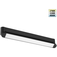 Novotech ITER 359800 Черный накладной линейный светильник длиной 46см, с поворотными плафоном и CCT переключением цветовой температуры LED 24Вт 2032Лм 110° CRI≥90 2700-3200-4000К IP20 220V