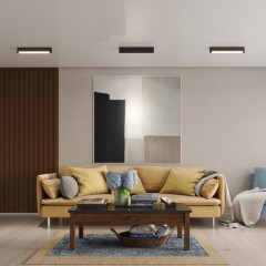 Novotech ITER 359800 Черный накладной линейный светильник длиной 46см, с поворотными плафоном и CCT переключением цветовой температуры LED 24Вт 2032Лм 110° CRI≥90 2700-3200-4000К IP20 220V