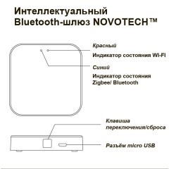 Интеллектуальный Bluetooth-шлюз Tuya Smart Life для умного дома Novotech Glat 359392