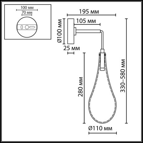 Настенный светильник IP20 LED 4W 300Лм 3000K 180° 220V BRAID 7147/5WL