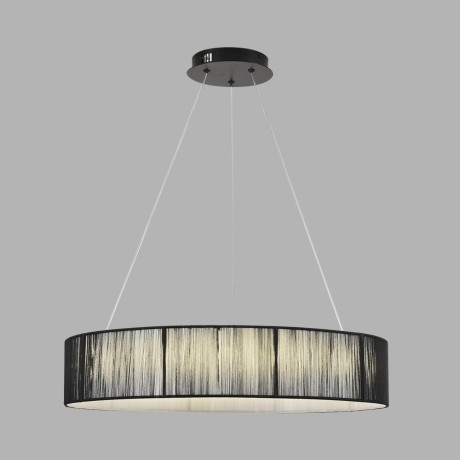 8371/40L Люстра подвесная с черным текстильным плафоном и ступенчатой сменой цветности LED 40Вт 2327Лм 3000;4000;6000K 220V LUMION KAVA