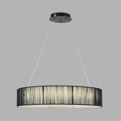 8371/40L Люстра подвесная с черным текстильным плафоном и ступенчатой сменой цветности LED 40Вт 2327Лм 3000;4000;6000K 220V LUMION KAVA