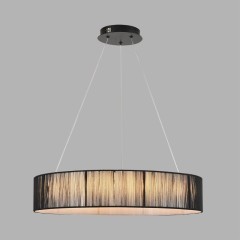 8371/40L Люстра подвесная с черным текстильным плафоном и ступенчатой сменой цветности LED 40Вт 2327Лм 3000;4000;6000K 220V LUMION KAVA