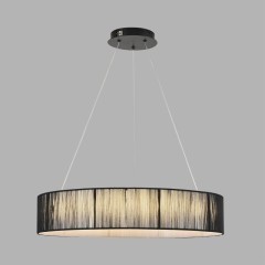 8371/40L Люстра подвесная с черным текстильным плафоном и ступенчатой сменой цветности LED 40Вт 2327Лм 3000;4000;6000K 220V LUMION KAVA