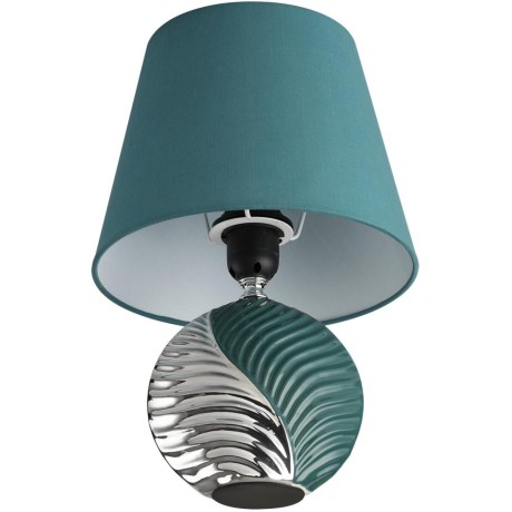 8139/1T MODERNI LN25 бирюзовый/серебро, керамика/текстиль Настольная лампа Е27 1*60W 220V TAPALA