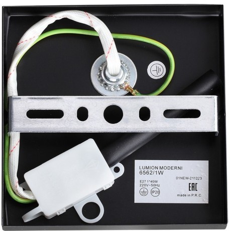 6562/1W MODERNI LN24 черный, золотой/прозрачный/металл/стекло Бра E27 1*40W 220V ICE