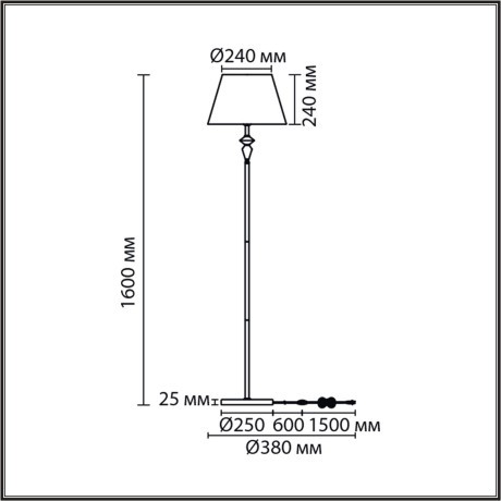 Торшер Е27 1*60W Lumion VERMONT 8275/1F