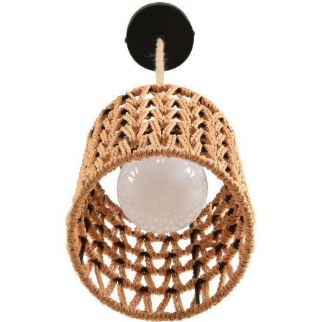 8366/1A Подвесной светильник эко с плафоном 14см из джутового шнура под лампу E27 Limion ECO BOHO