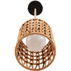 8366/1A Подвесной светильник эко с плафоном 14см из джутового шнура под лампу E27 Limion ECO BOHO