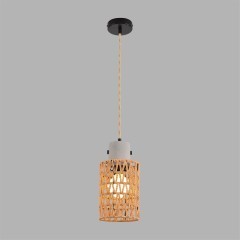 8366/1A Подвесной светильник эко с плафоном 14см из джутового шнура под лампу E27 Limion ECO BOHO