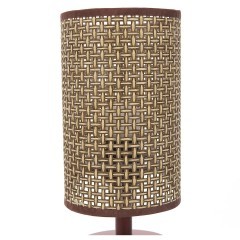 8202/1T COUNTY LN25 кофейный/коричневый, дерево/текстиль Настольная лампа E27 1*60W 220V MADERANA