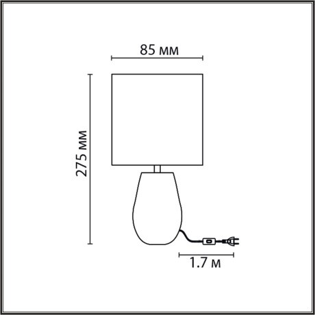 8147/1T MODERNI LN25 серый, керамика/текстиль Настольная лампа Е27 1*60W 220V AKIVI