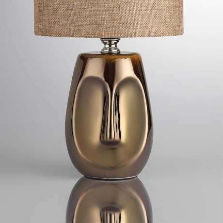 8150/1T MODERNI LN25 бронза/бежевый, керамика/текстиль Настольная лампа Е27 1*60W 220V AKIVI