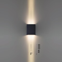 Odeon Light ARROW 7188/10WL Специальный уличный фасадный светильник для зданий с узкими лучами света высотой 8 метров (конусовидные TIR линзы и диоды COB EPISTAR) черный матовый металл IP65 2x5Вт 3000K 8° 2x440Лм 220V -40°...+50°