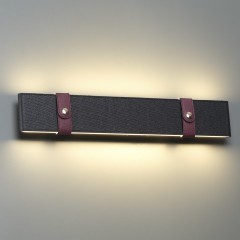 6629/25WL HIGHTECH ODL24 металл/экокожа/ткань/акрил бордовый/черный Настенный светильник IP20 LED 25W 3000K 220V VINCENT