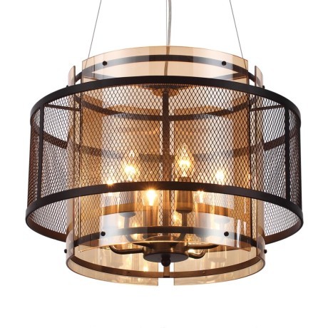 8007/6 MODERNI LN24 черный/черный, золотой металл/металл, стекло Люстра подвесная Е14 6*40W 220V Zarina