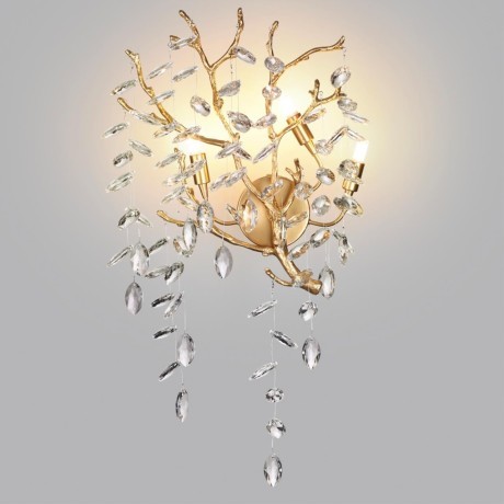 4969/3W HALL ODL24 521 античн.бронза/алюмин./хрусталь Бра G9 3*40W DELICA