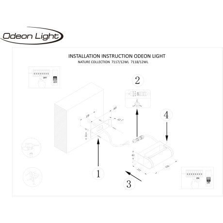 Настенный светильник IP65 LED 12W 453Лм 3000K 140° 220-240V TWINSET 7117/12WL