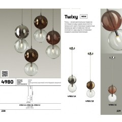 Подвесной светильник Odeon Light 4980/1B TWIXY под лампу 1xG9 1*40W