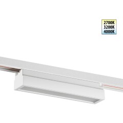 Novotech ITER 359785 Белый линейный однофазный двухжильный трековый светильник, 20см, с CCT переключением цветовой температуры, LED 12Вт 697Лм CRI≥90 108° 2700-3200-4000К IP20 220V