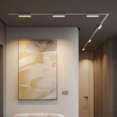 Novotech ITER 359785 Белый линейный однофазный двухжильный трековый светильник, 20см, с CCT переключением цветовой температуры, LED 12Вт 697Лм CRI≥90 108° 2700-3200-4000К IP20 220V