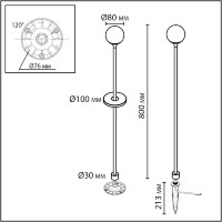Ландшафтный светильник IP65 LED 3W 195Лм 3000K 200° 12-24V DEW (нужен драйвер 357781/357782) 7120/3GLA