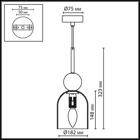 Подвесной светильник IP20 E14 40W 220-240V LOLLA 4361/1B