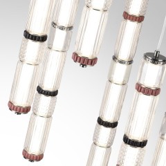 5456/210L Люстра каскадная в виде стеклянных разноцветных цилиндров Odeon Light LED 210W (30W*7) 4000K COLLIER