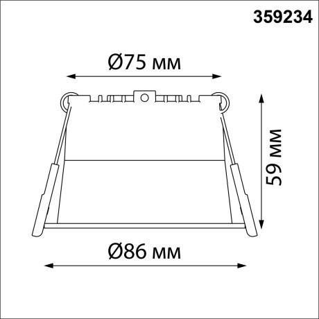 Светильник встраиваемый светодиодный Novotech LED 9W 220V 540Лм 3000К TRAN 359234