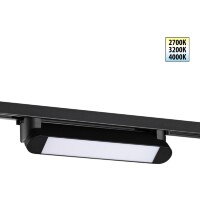 Novotech ITER 359791 Черный однофазный двухжильный трековый светильник длиной 26см, поворотный плафон, с CCT переключением цветовой температуры LED 12Вт 921Лм CRI≥90 113° 2700-3200-4000К IP20 220V