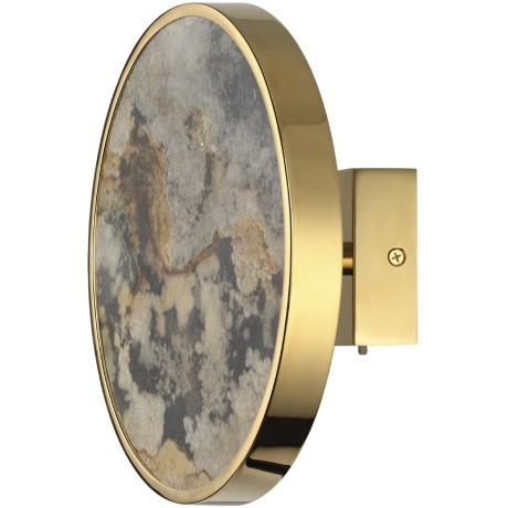 5079/15WL L-VISION ODL24 зол./серо-бежевый/металл/натур.камень/акрил Настенн.светильн. с переключ.цветов.темпер. LED 15W 3000К/4000K/6000K BERGI