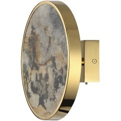 5079/15WL L-VISION ODL24 зол./серо-бежевый/металл/натур.камень/акрил Настенн.светильн. с переключ.цветов.темпер. LED 15W 3000К/4000K/6000K BERGI