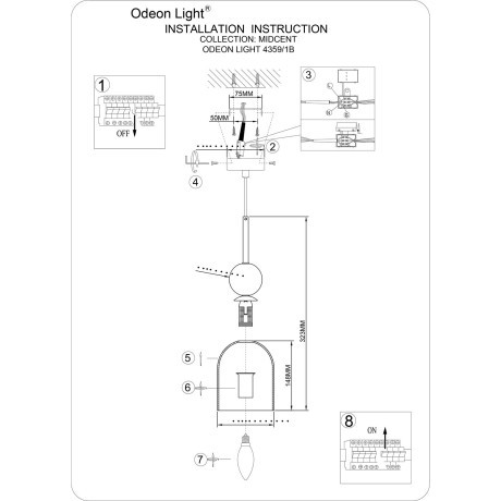 Подвесной светильник IP20 E14 40W  220-240V LOLLA 4359/1B