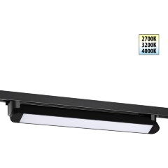 Novotech ITER 359796 Черный линейный поворотный однофазный трехжильный трековый светильник 46см, с CCT переключением цветовой температуры LED 24Вт 2032Лм 110° CRI90 2700-3200-4000К IP20 220V