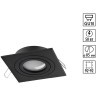 371020 Черный встраиваемый квадратный светильник с поворотным плафоном под лампу GU10 50W 220-240V IP20 Novotech MORUS