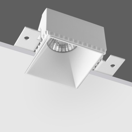 370997 Белый встраиваемый безрамочный квадратный спот для ГКЛ потолков (с механизмом Click Clack) лампа GU10 Novotech NIMBUS WIR