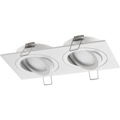 371021 Белый двойной встраиваемый светильник с поворотным плафоном под лампы GU10 2x50W 220-240V IP20 Novotech MORUS