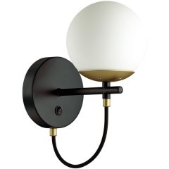 Бра с выкл. Randi 5212/1W черный, золотой E27 60W