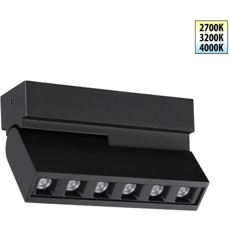 Novotech EOS 359759 Черный накладной поворотный светодиодный светильник книжка шириной 10см, глазковые светодиоды, CCT перекл. цветовой температуры на драйвере, LED 6Вт 289Лм CRI90 26° 2700;3200;4000К IP20 220В, коэф. пультсации < 1%