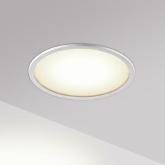 Novotech LANTE 359879 Белый встраиваемый светильник диаметром 102мм, плоский матовый рассеиватель, с CCT переключателем цветовой температуры LED 18Вт 980Лм CRI≥90 100° 3000-4000-6000К IP20 220V (коэффициент пульсации<1%)