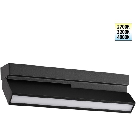 Novotech EOS 359766 Черный накладной поворотный светодиодный светильник книжка, шириной 20см, с матовым белым рассеивателем, CCT перекл. цветовой температуры на драйвере, LED 12Вт 653Лм CRI90 120° 2700;3200;4000К IP20 220В, коэф. пультсации < 1%