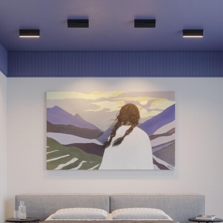 Novotech EOS 359766 Черный накладной поворотный светодиодный светильник книжка, шириной 20см, с матовым белым рассеивателем, CCT перекл. цветовой температуры на драйвере, LED 12Вт 653Лм CRI90 120° 2700;3200;4000К IP20 220В, коэф. пультсации < 1%