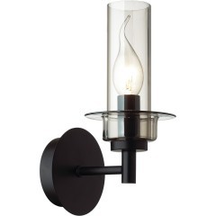 6555/1W CLASSI LN24 черный/дымчатый/металл/стекло Бра E14 1*40W 220V MADONNA
